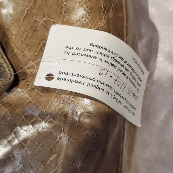 Viva Bags of California Handbag Taupe reptile print leather purse - Picture 6 of 7